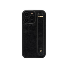 Cargar imagen en el visor de la galería, GLAM. Funda personalizada de cuero para iPhone -Negro/Dorado