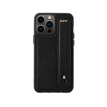 Cargar imagen en el visor de la galería, YOUZ. Funda personalizada de cuero para iPhone -Negro/Dorado