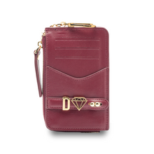 Cargar imagen en el visor de la galería, UMBI Monedero de Cuero Personalizado - BURDEOS