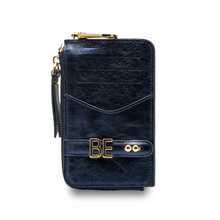 Cargar imagen en el visor de la galería, UMBI Monedero de Cuero Personalizado - AZUL MARINO