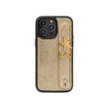 Cargar imagen en el visor de la galería, GLAM. Funda personalizada de cuero para iPhone -Dorado/Dorado