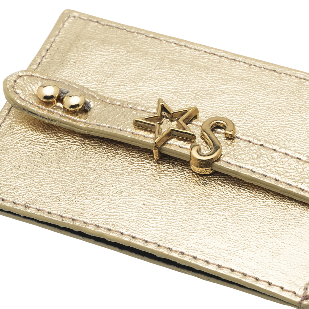 UMBI Tarjetero de Cuero Personalizado - DORADO