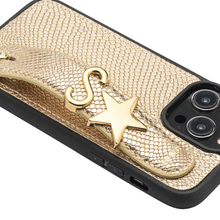 Cargar imagen en el visor de la galería, GLAM. Funda personalizada de cuero para iPhone -Dorado/Dorado
