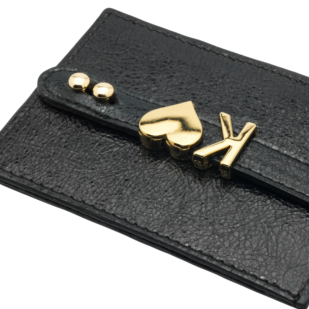 UMBI Tarjetero de Cuero Personalizado - NEGRO
