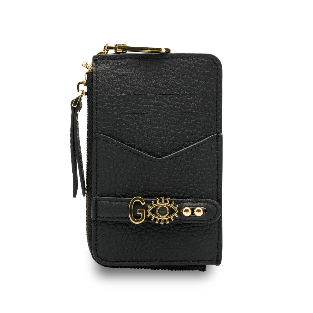 YOUZ Monedero de Cuero Personalizado - NEGRO