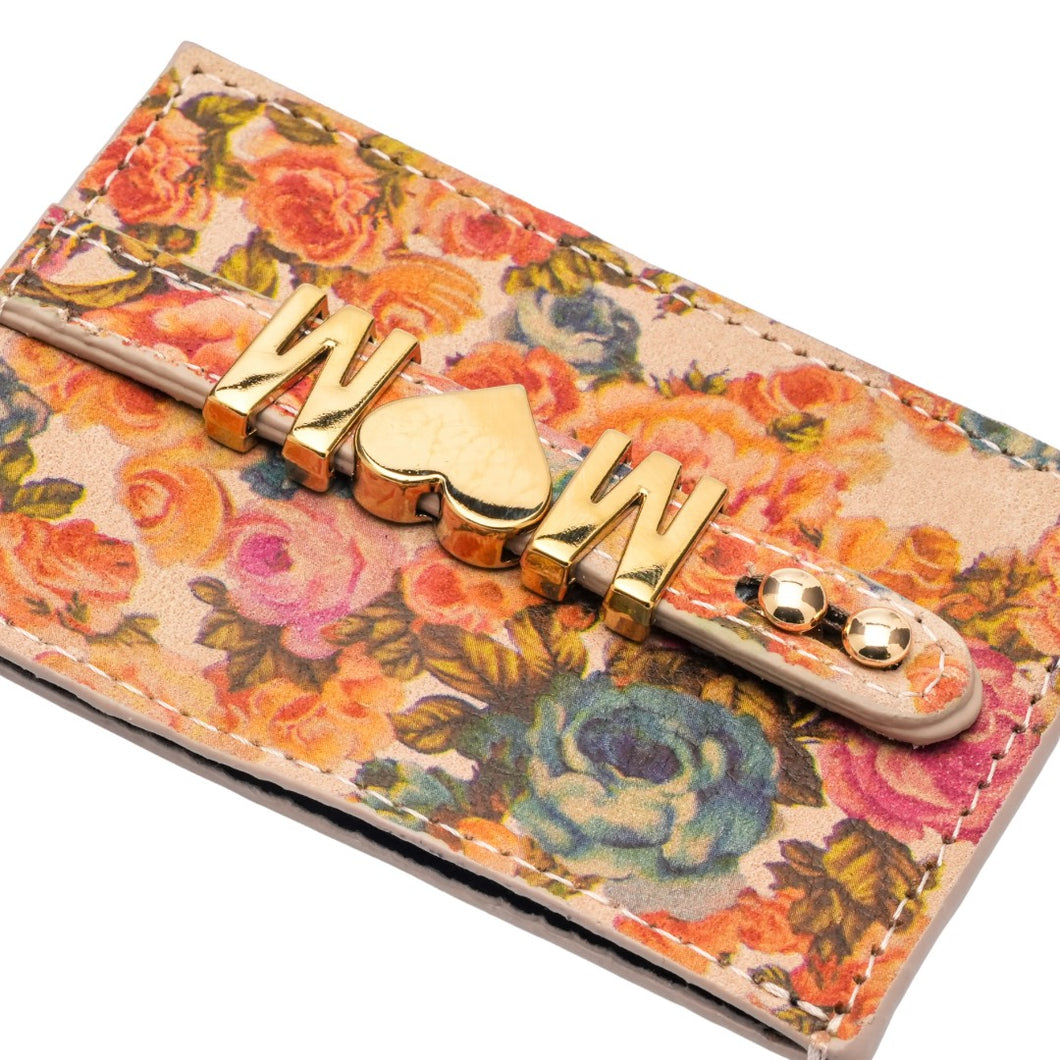 UMBI Tarjetero de Cuero Personalizado - FLORAL