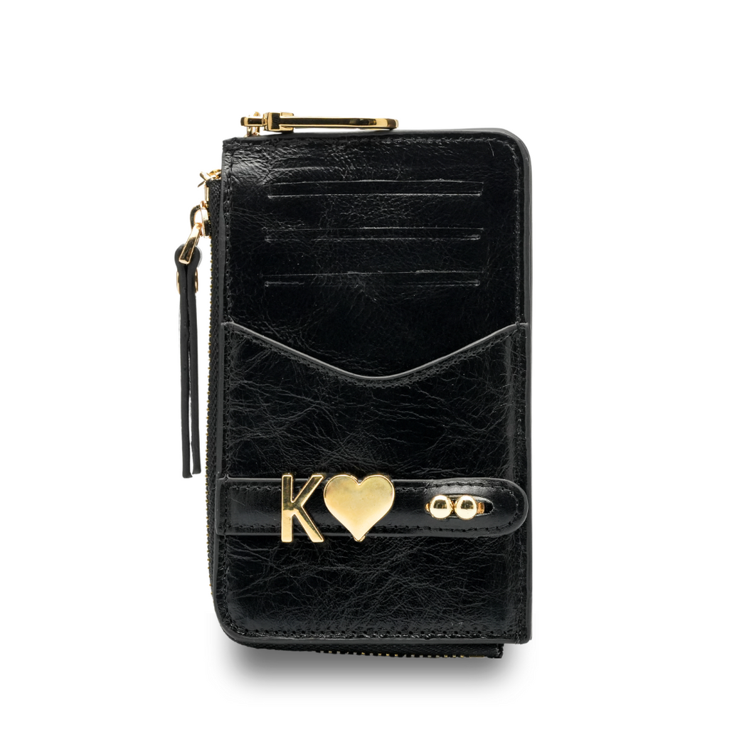 UMBI Monedero de Cuero Personalizado - NEGRO
