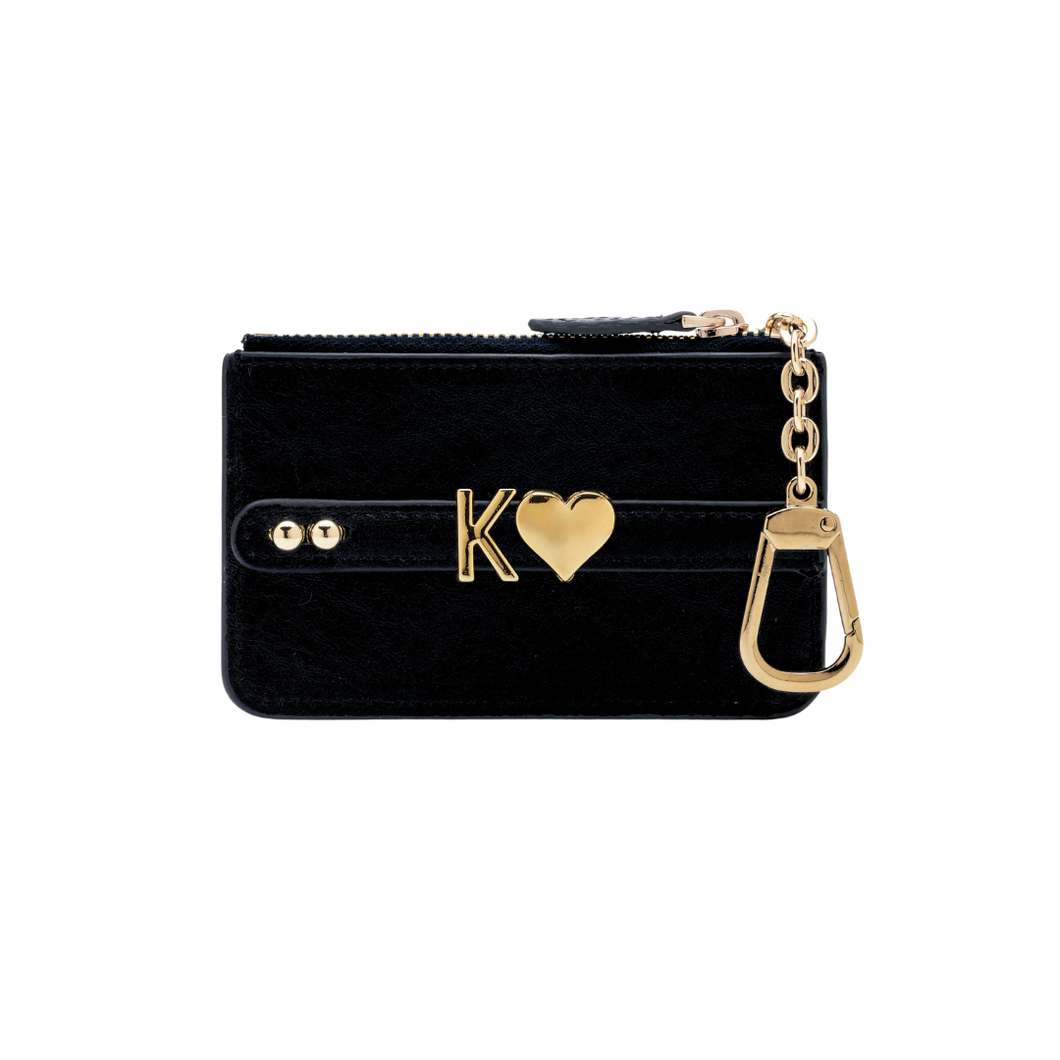 UMBI Monedero Mini de Cuero Personalizado - NEGRO