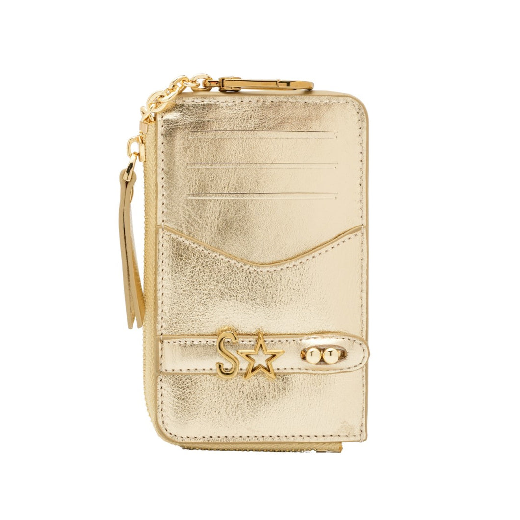 UMBI Monedero de Cuero Personalizado - DORADO
