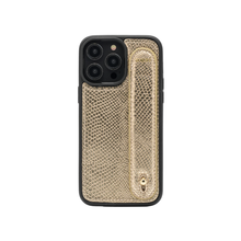 Cargar imagen en el visor de la galería, GLAM. Funda personalizada de cuero para iPhone -Dorado/Dorado

