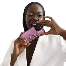Cargar imagen en el visor de la galería, GLAM. Funda personalizada de cuero para iPhone -Rosa/Dorado
